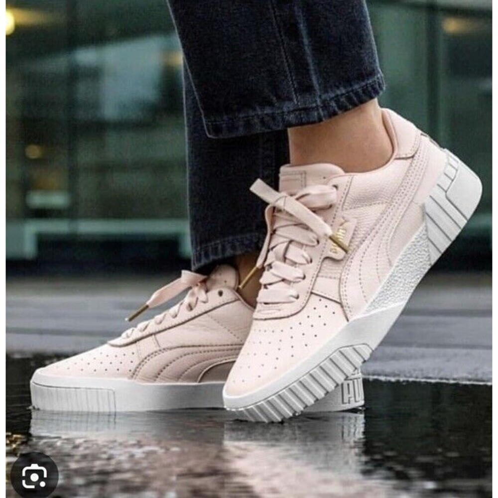 Puma Cali Emboss Blush Pink Women Size US 8.5 Street Sneakers Shoes Leather